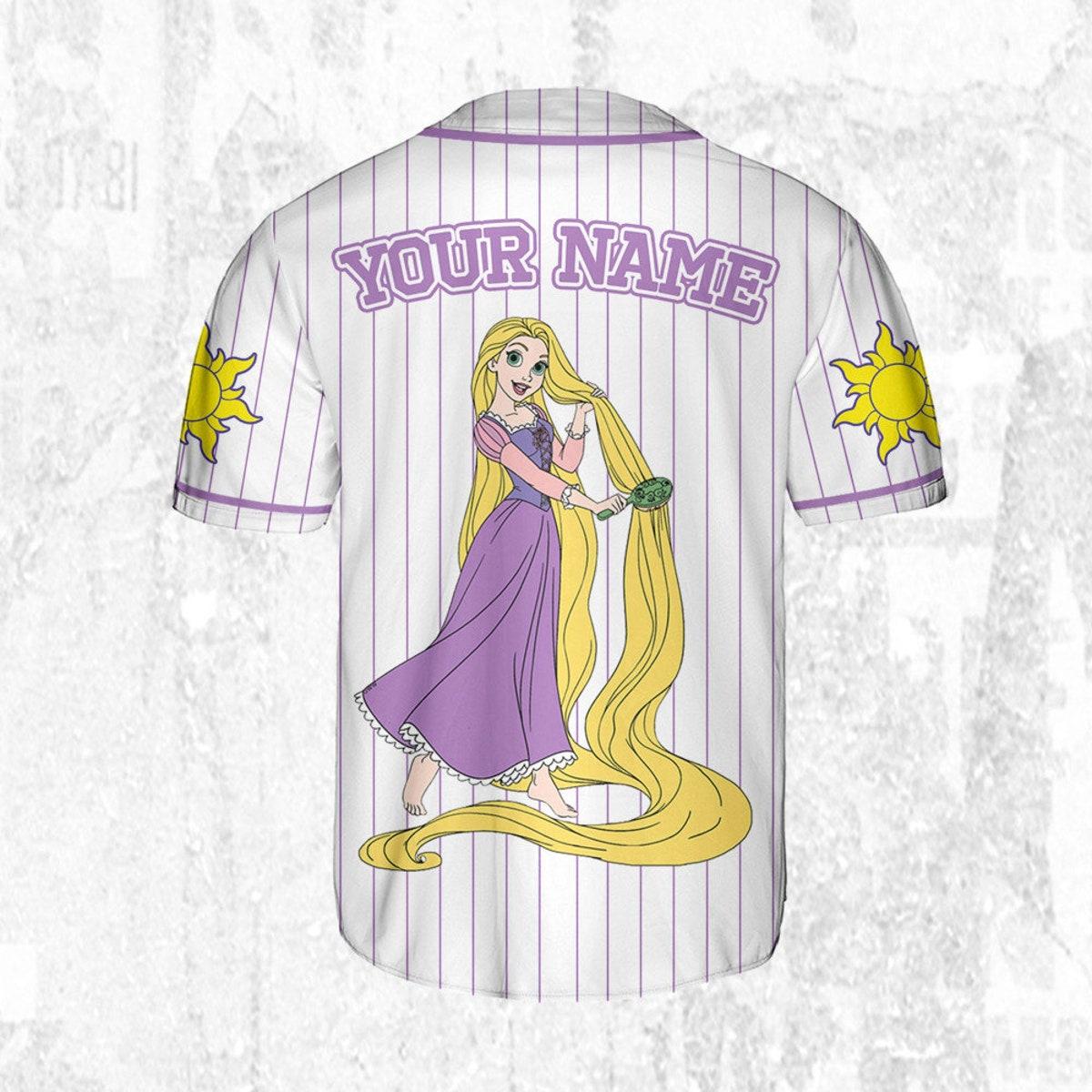 Custom Disney Princess Rapunzel Tangled Baseball Jersey 4