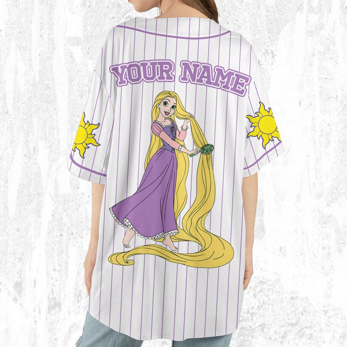 Custom Disney Princess Rapunzel Tangled Baseball Jersey 6