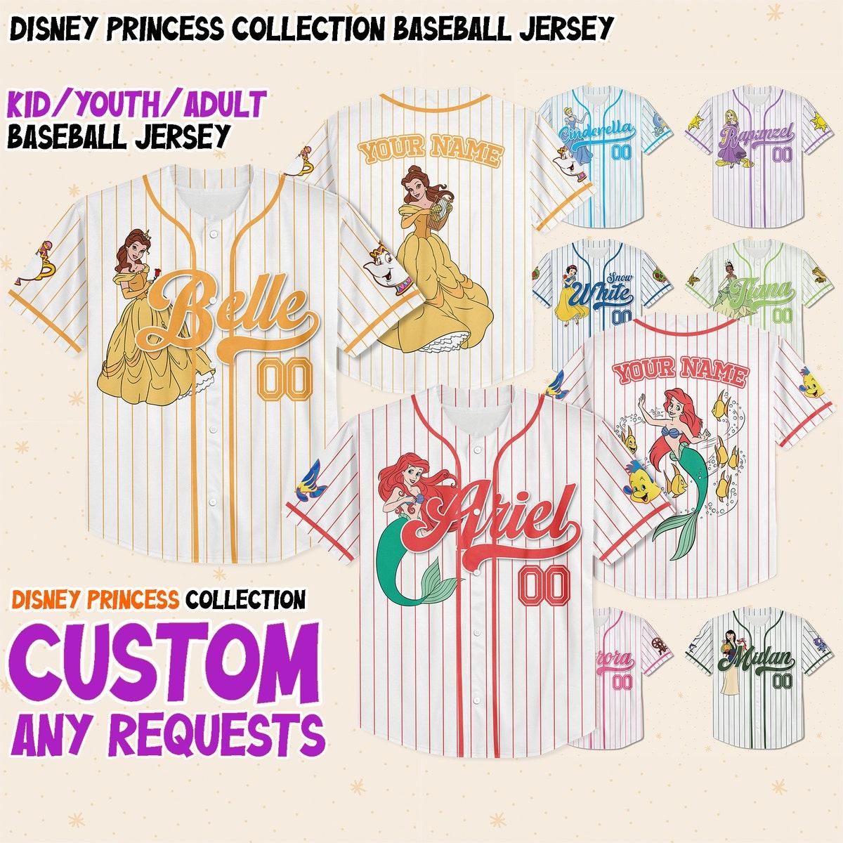 Custom Disney Princess Simple Collection Baseball Jersey 1