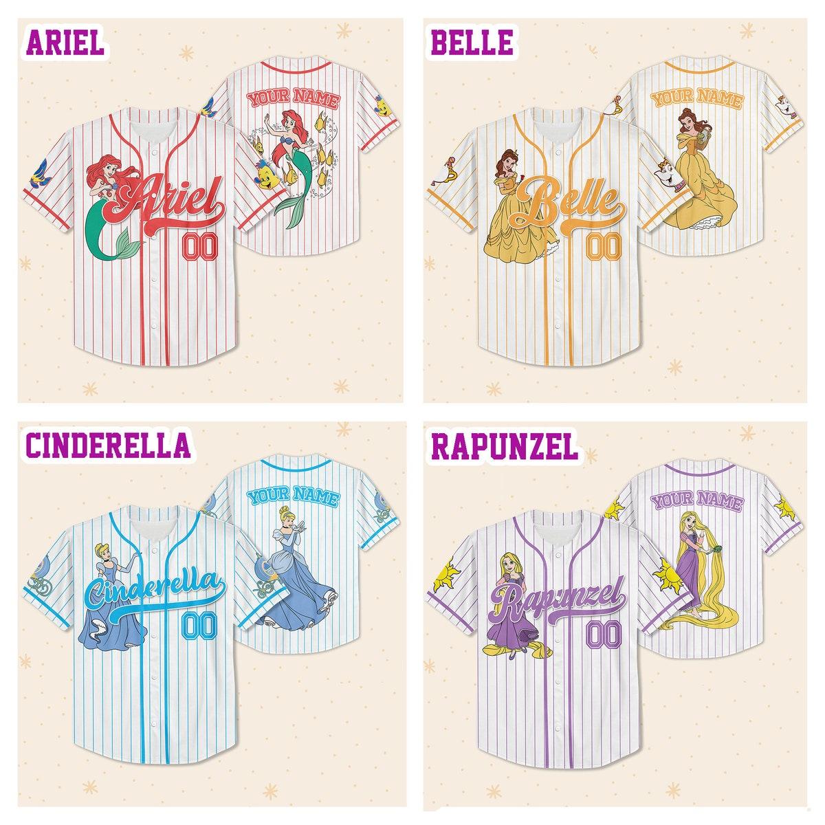 Custom Disney Princess Simple Collection Baseball Jersey 2