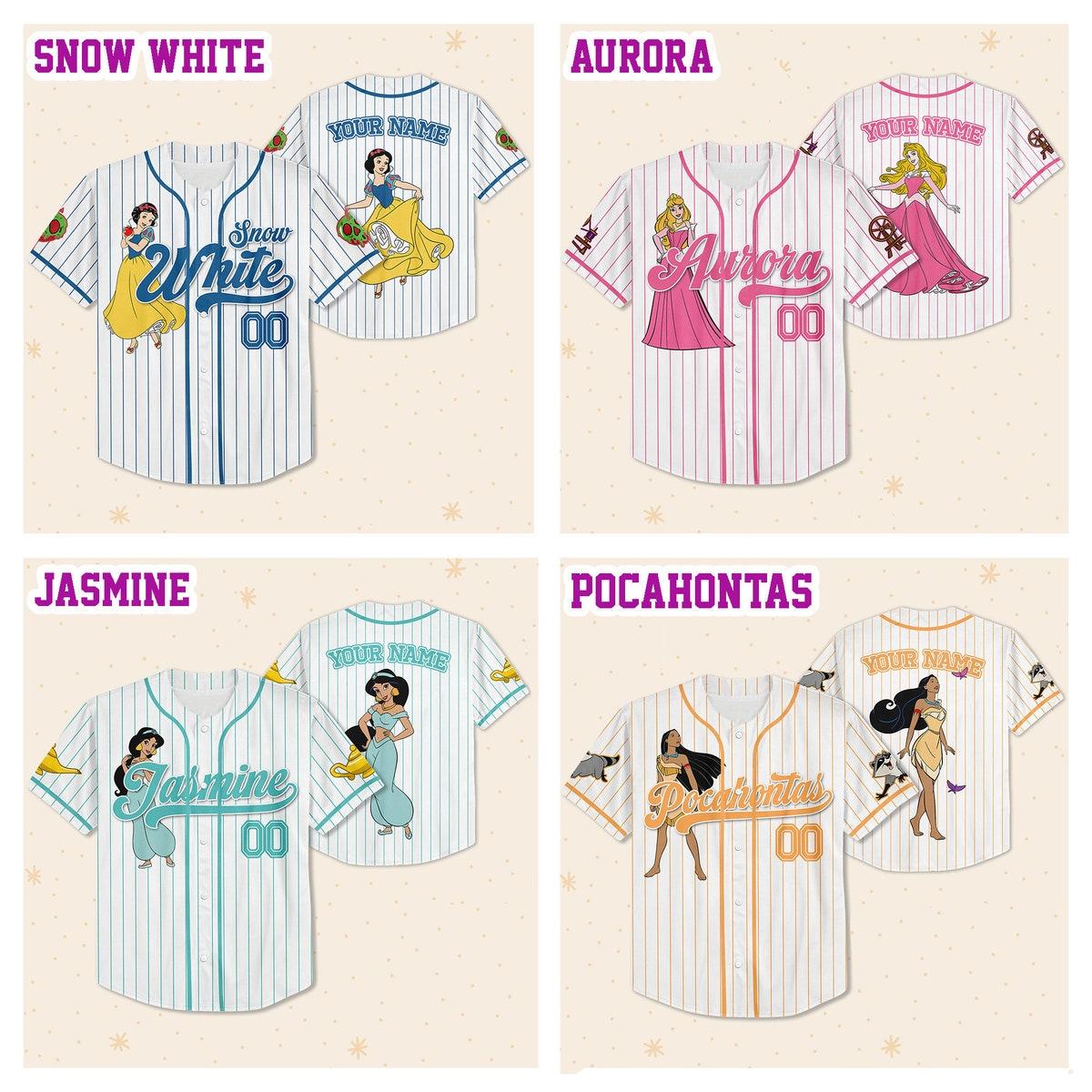 Custom Disney Princess Simple Collection Baseball Jersey 3