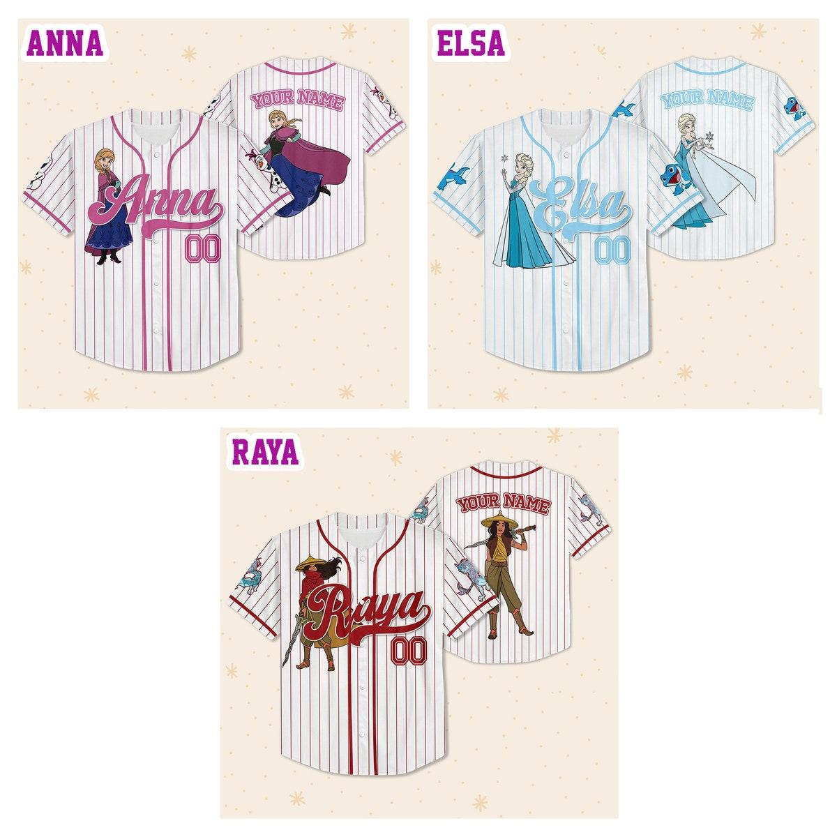 Custom Disney Princess Simple Collection Baseball Jersey 5