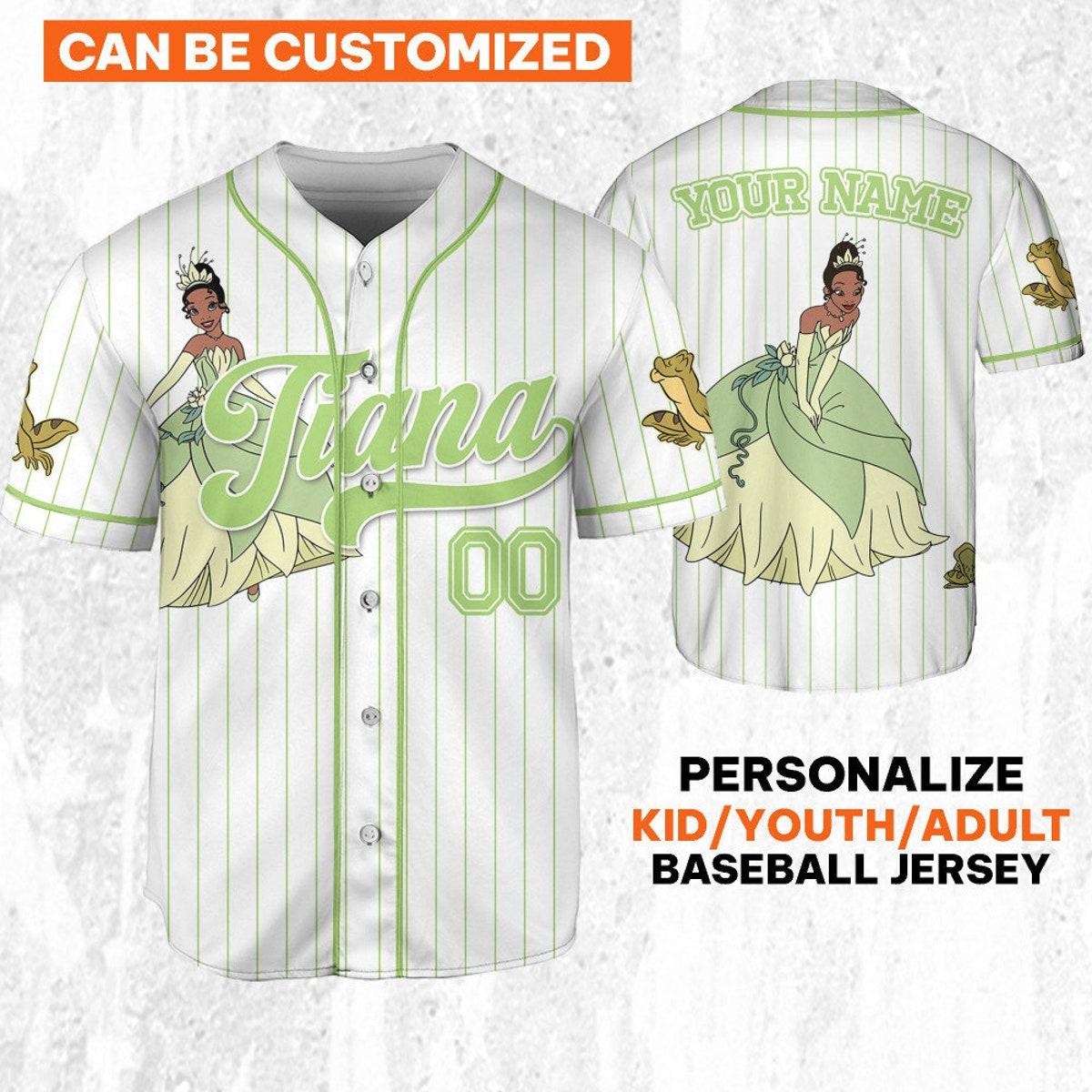 Custom Disney Princess Tiana Princess And The Frog Simple Baseball Jersey 1