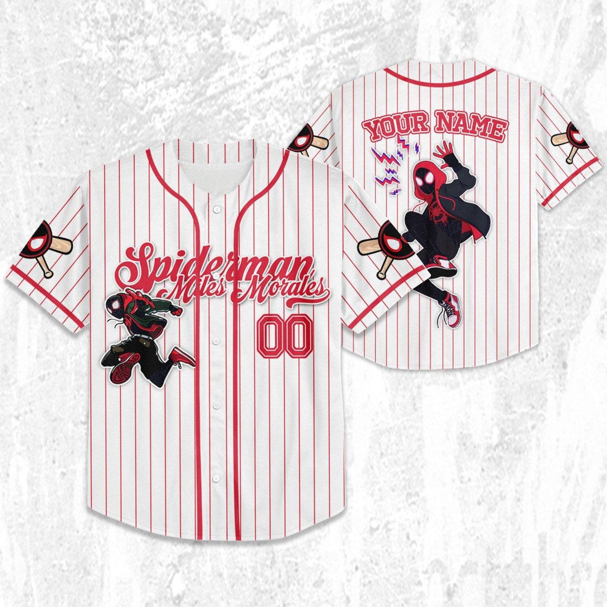 Custom Disney Spiderman Spiderverse Miles Morales Baseball Jersey 2