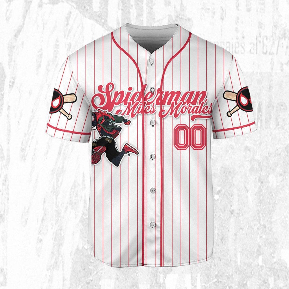 Custom Disney Spiderman Spiderverse Miles Morales Baseball Jersey 3