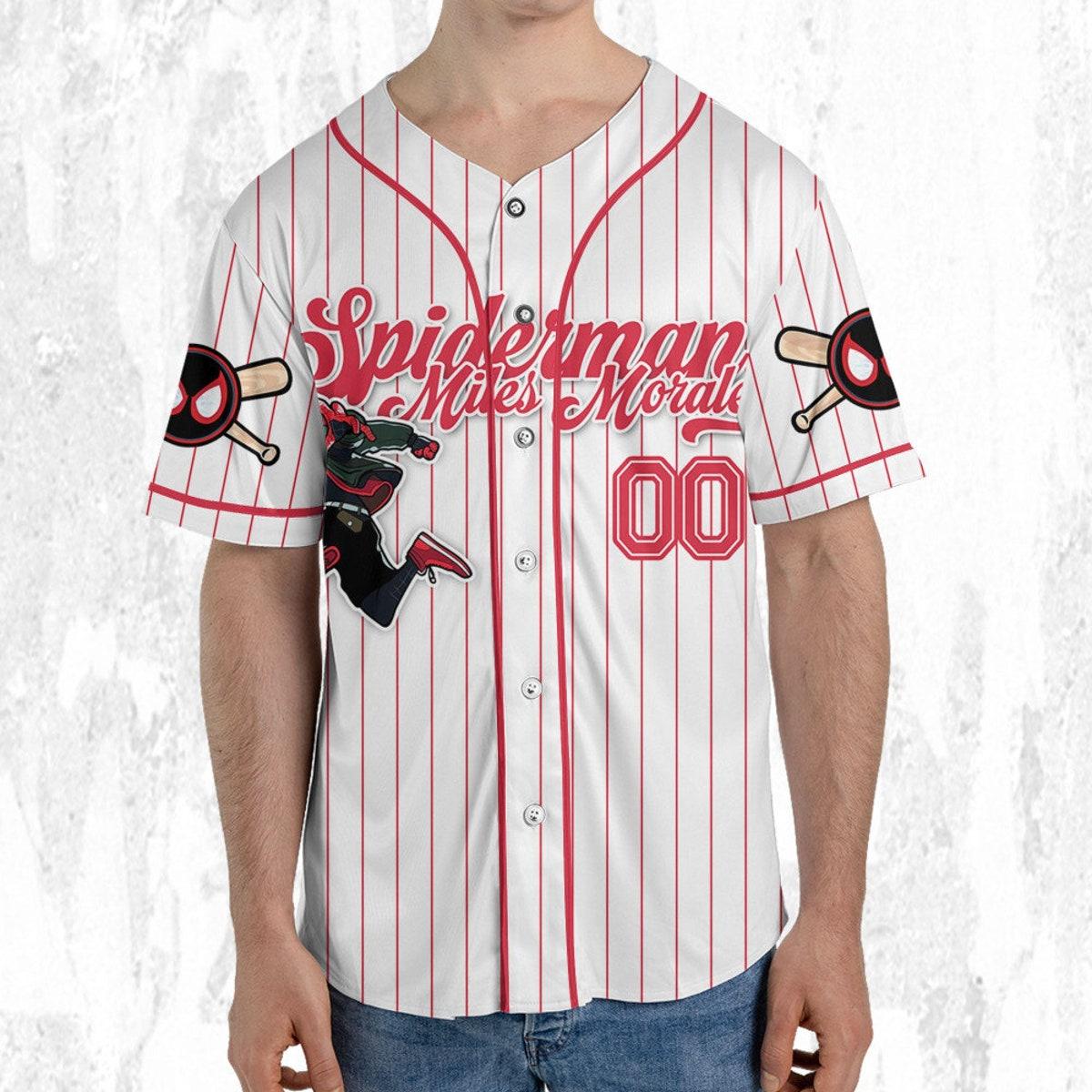 Custom Disney Spiderman Spiderverse Miles Morales Baseball Jersey 5