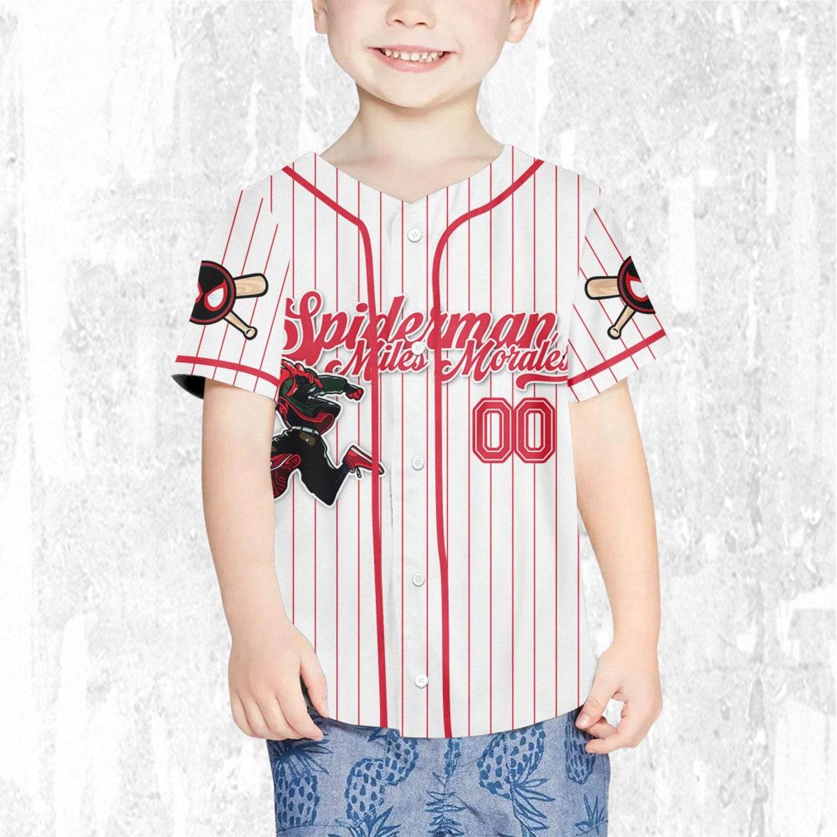 Custom Disney Spiderman Spiderverse Miles Morales Baseball Jersey 7