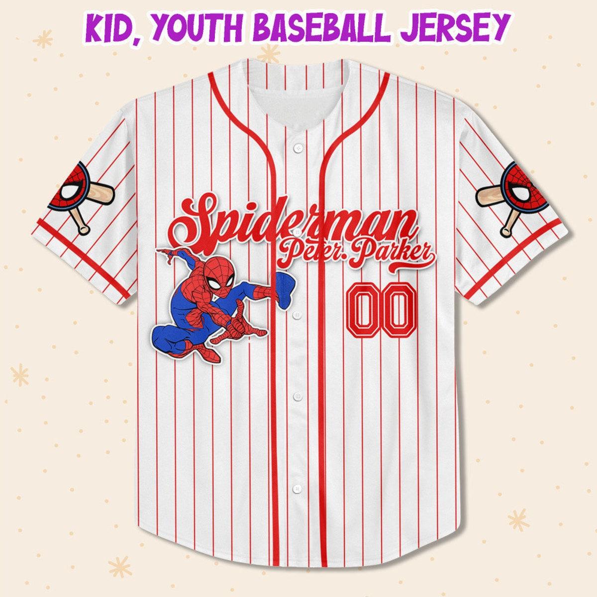 Custom Disney Spiderman Spiderverse Peter Parker Baseball Jersey 2