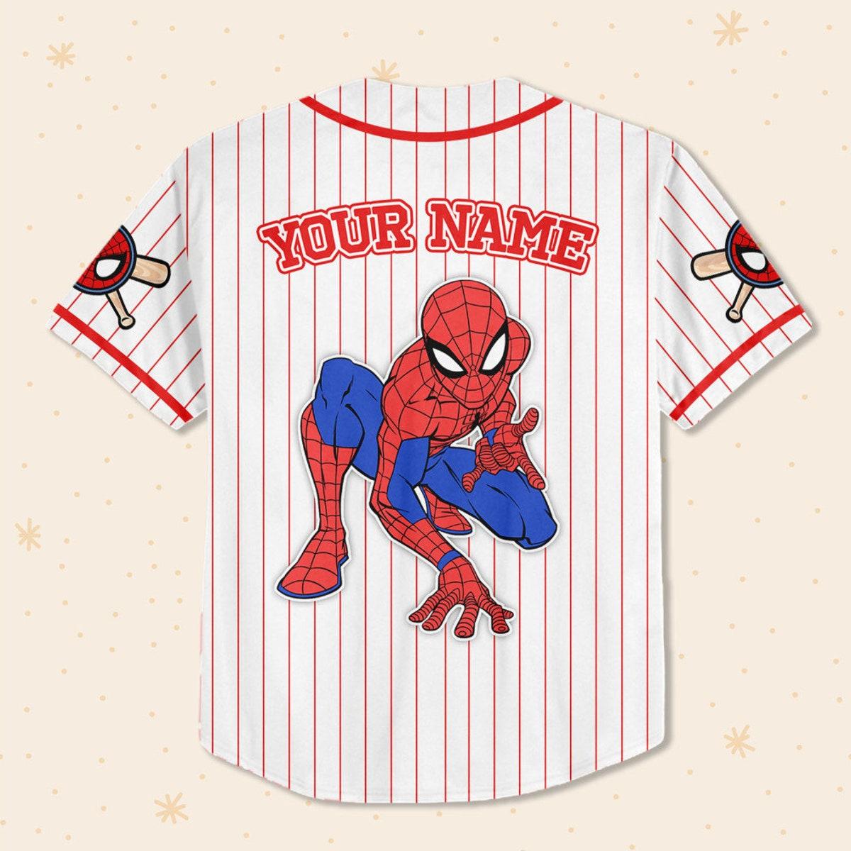 Custom Disney Spiderman Spiderverse Peter Parker Baseball Jersey 3