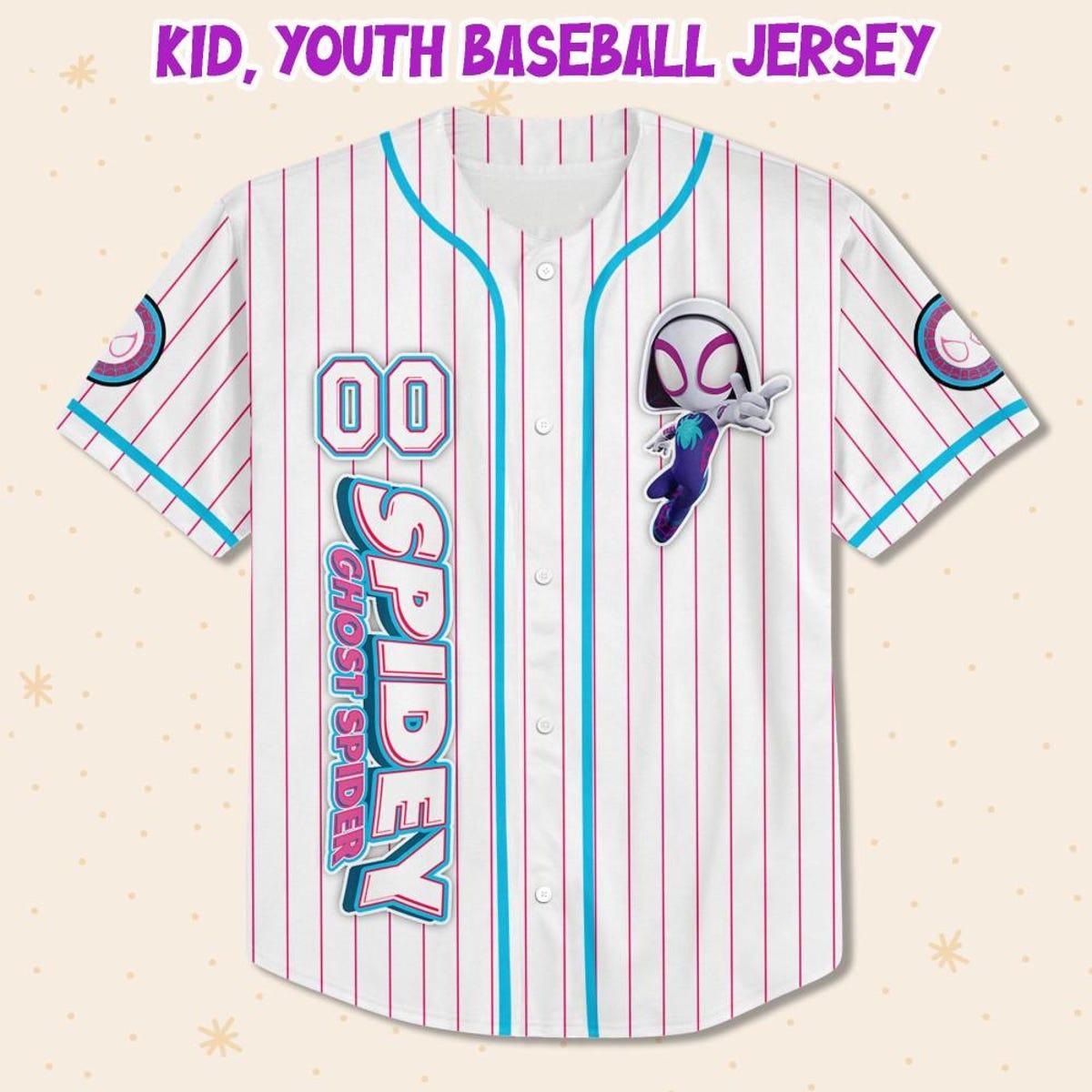 Custom Disney Spidey And Friends Gwen Ghost Spider Baseball Jersey 2