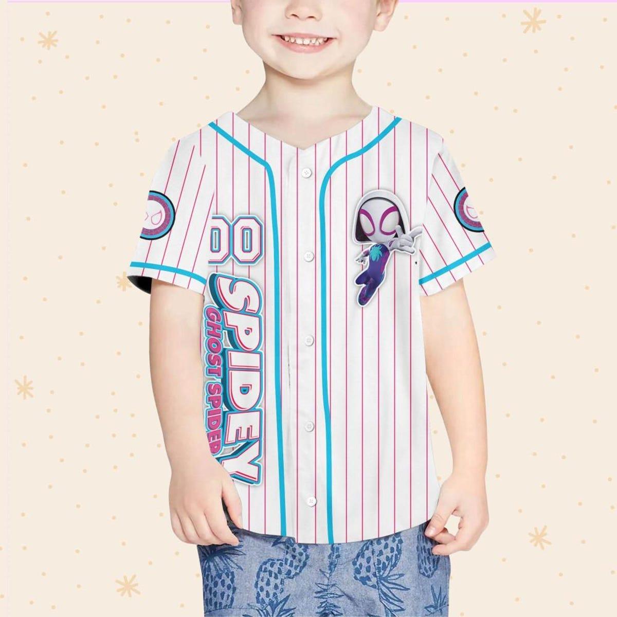 Custom Disney Spidey And Friends Gwen Ghost Spider Baseball Jersey 4