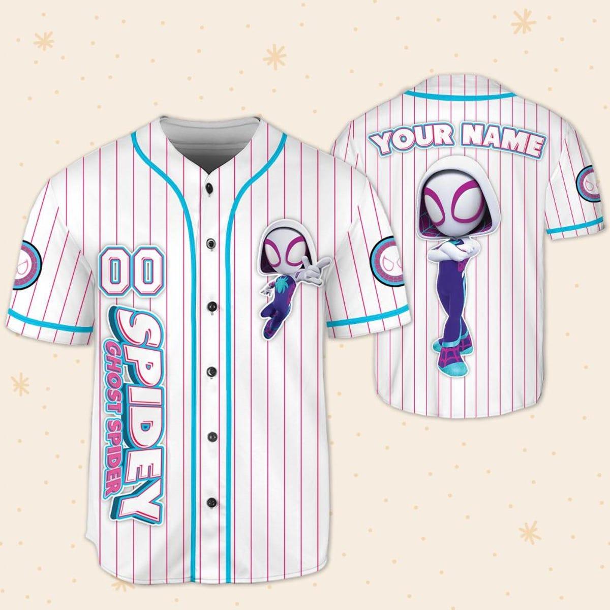 Custom Disney Spidey And Friends Gwen Ghost Spider Baseball Jersey 5