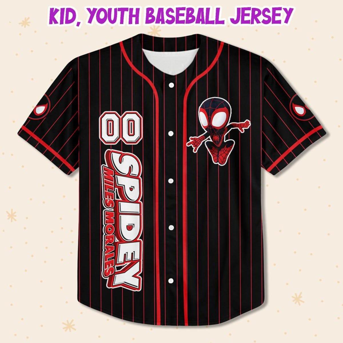 Custom Disney Spidey And Friends Miles Morales Baseball Jersey 2