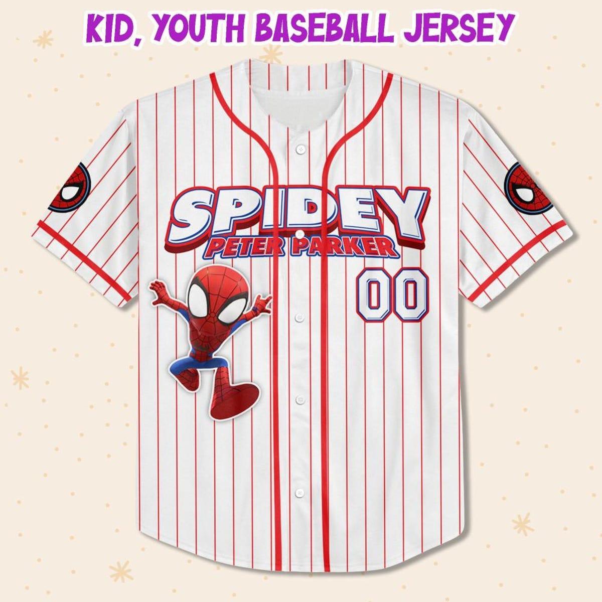 Custom Disney Spidey And Friends Peter Parker Baseball Jersey 2