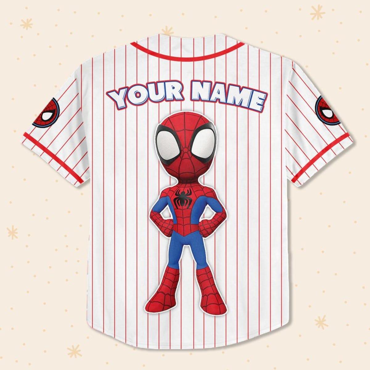 Custom Disney Spidey And Friends Peter Parker Baseball Jersey 3