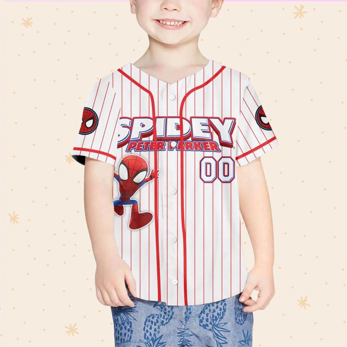 Custom Disney Spidey And Friends Peter Parker Baseball Jersey 4