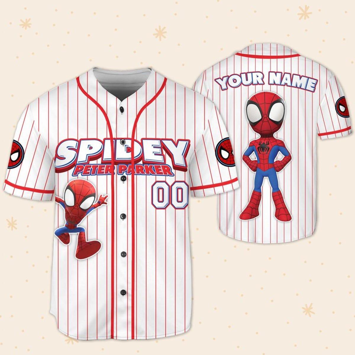 Custom Disney Spidey And Friends Peter Parker Baseball Jersey 5