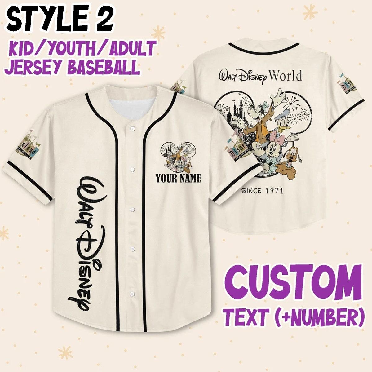 Custom Disney Team Disneyland Personalized Collection Baseball Jersey 3