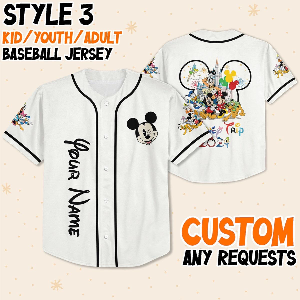 Custom Disney Team Disneyland Personalized Collection Baseball Jersey 4