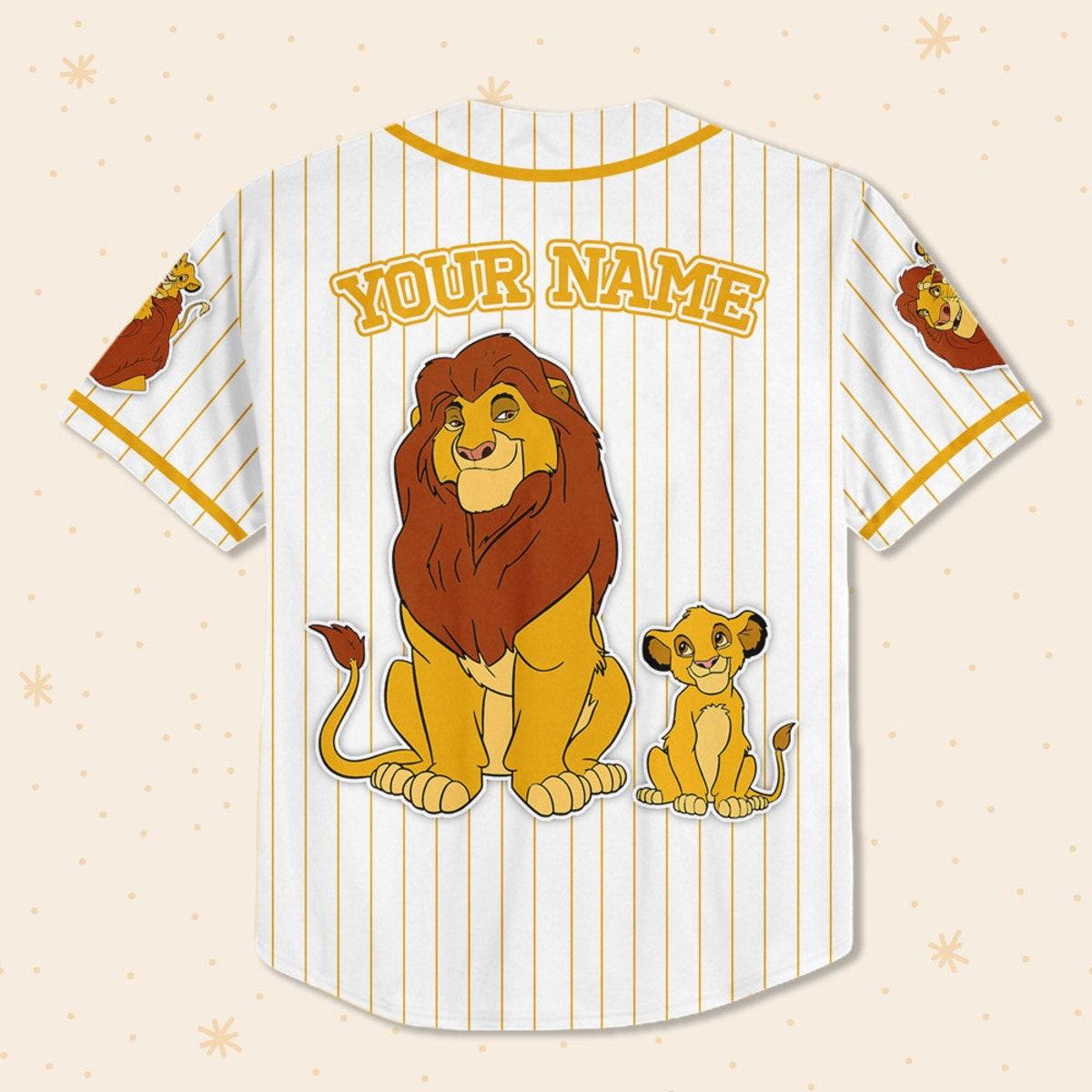 Custom Disney The Lion King Mufasa Simple Stripe Baseball Jersey 3