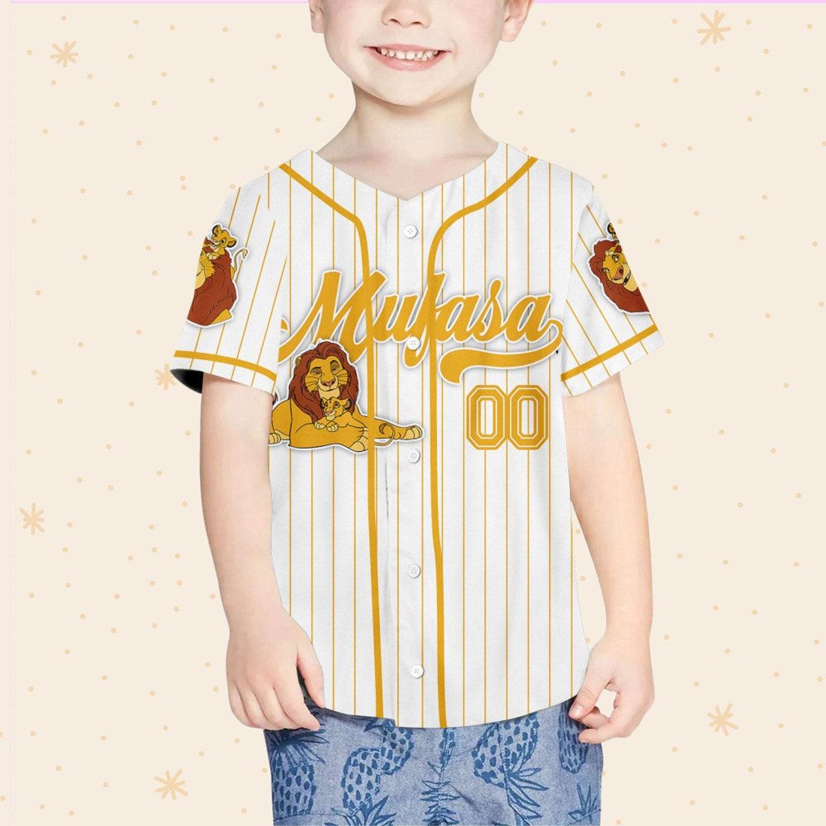 Custom Disney The Lion King Mufasa Simple Stripe Baseball Jersey 4