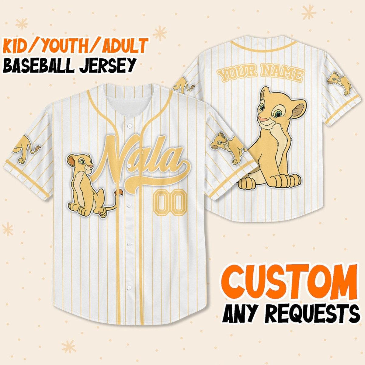 Custom Disney The Lion King Nala Simple Stripe Custom Baseball Jersey 1