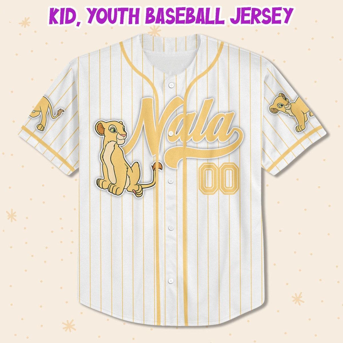 Custom Disney The Lion King Nala Simple Stripe Custom Baseball Jersey 2