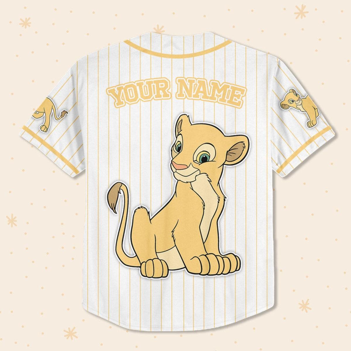 Custom Disney The Lion King Nala Simple Stripe Custom Baseball Jersey 3