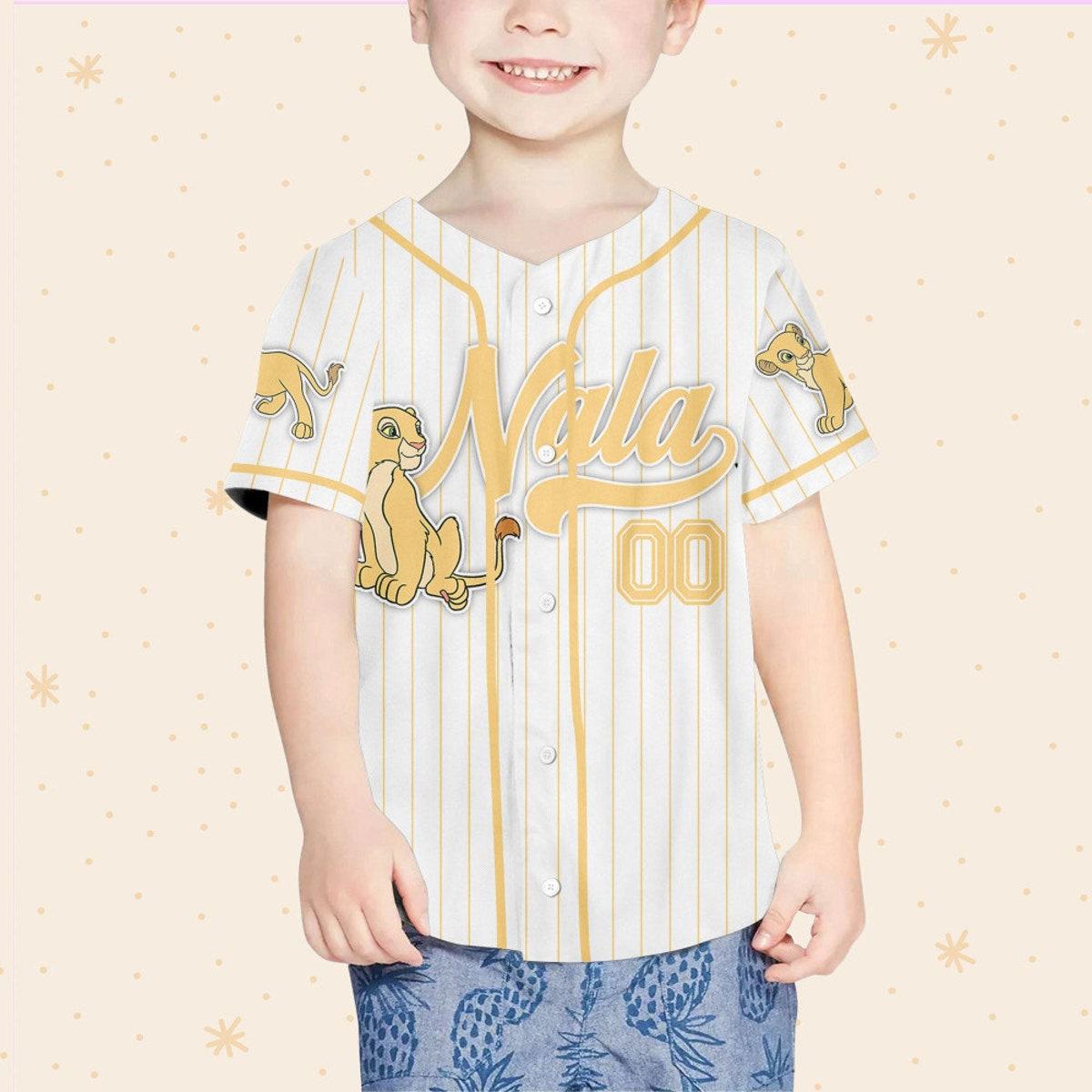 Custom Disney The Lion King Nala Simple Stripe Custom Baseball Jersey 4