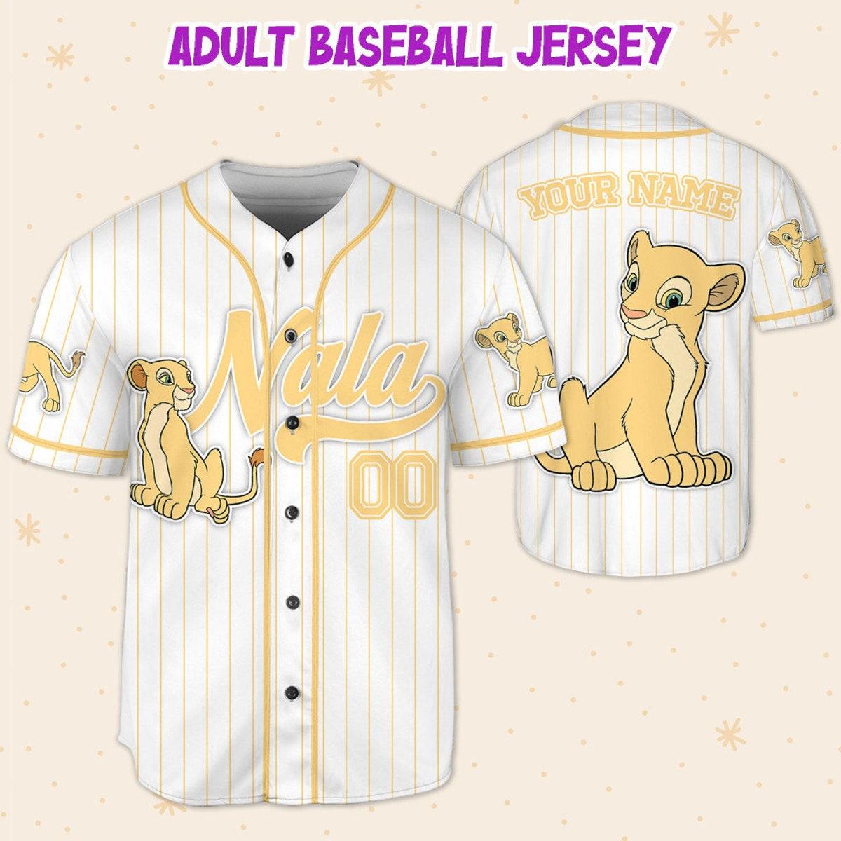 Custom Disney The Lion King Nala Simple Stripe Custom Baseball Jersey 5