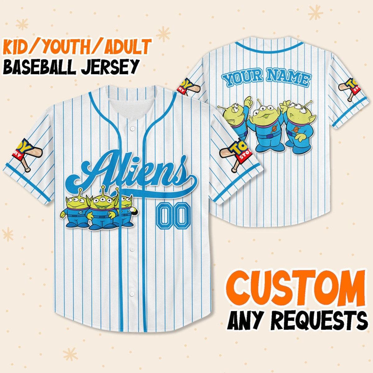 Custom Disney Toy Story Aliens Baseball Baseball Jersey 1