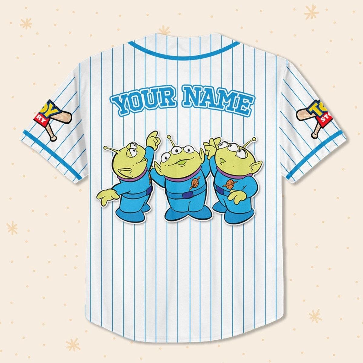 Custom Disney Toy Story Aliens Baseball Baseball Jersey 3