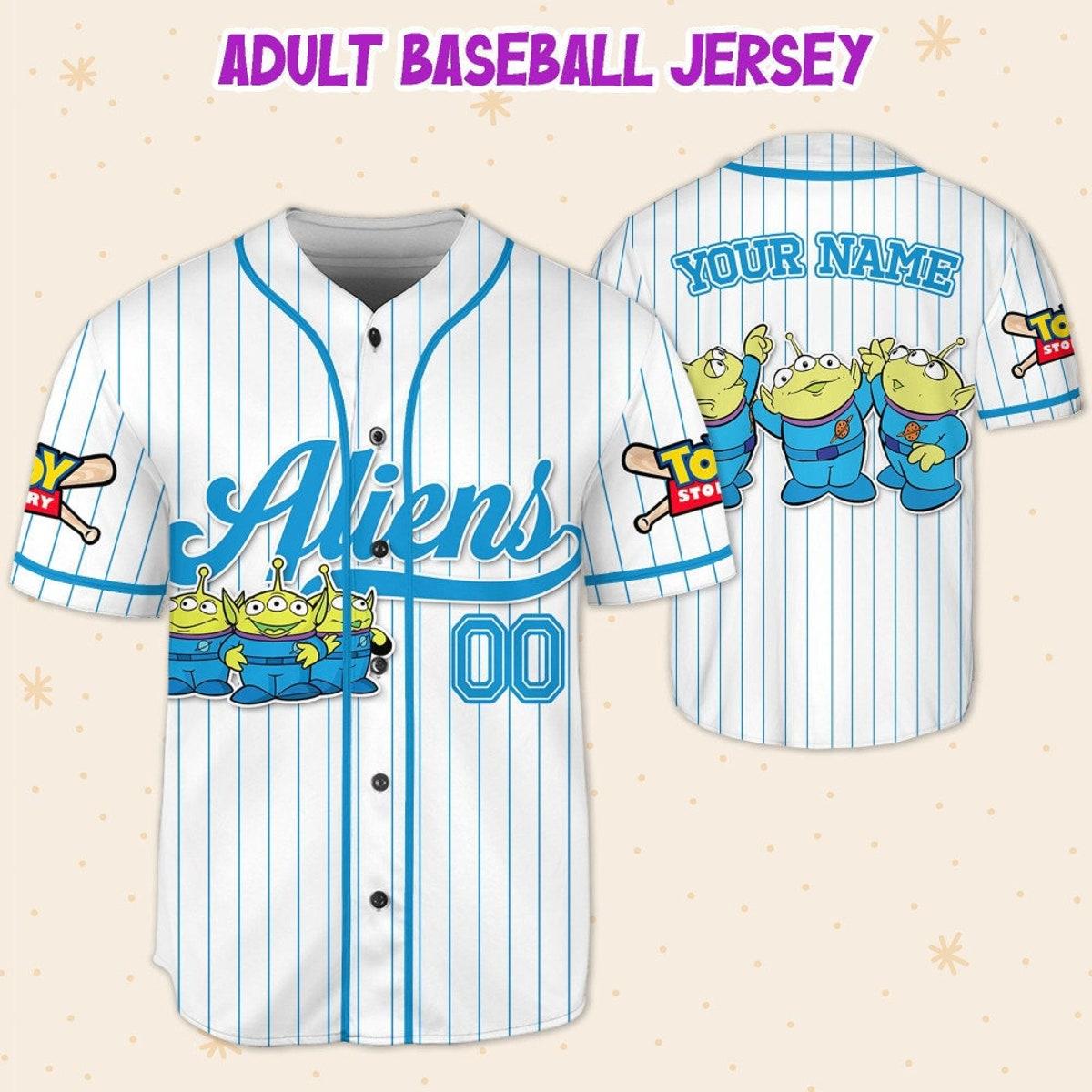 Custom Disney Toy Story Aliens Baseball Baseball Jersey 5