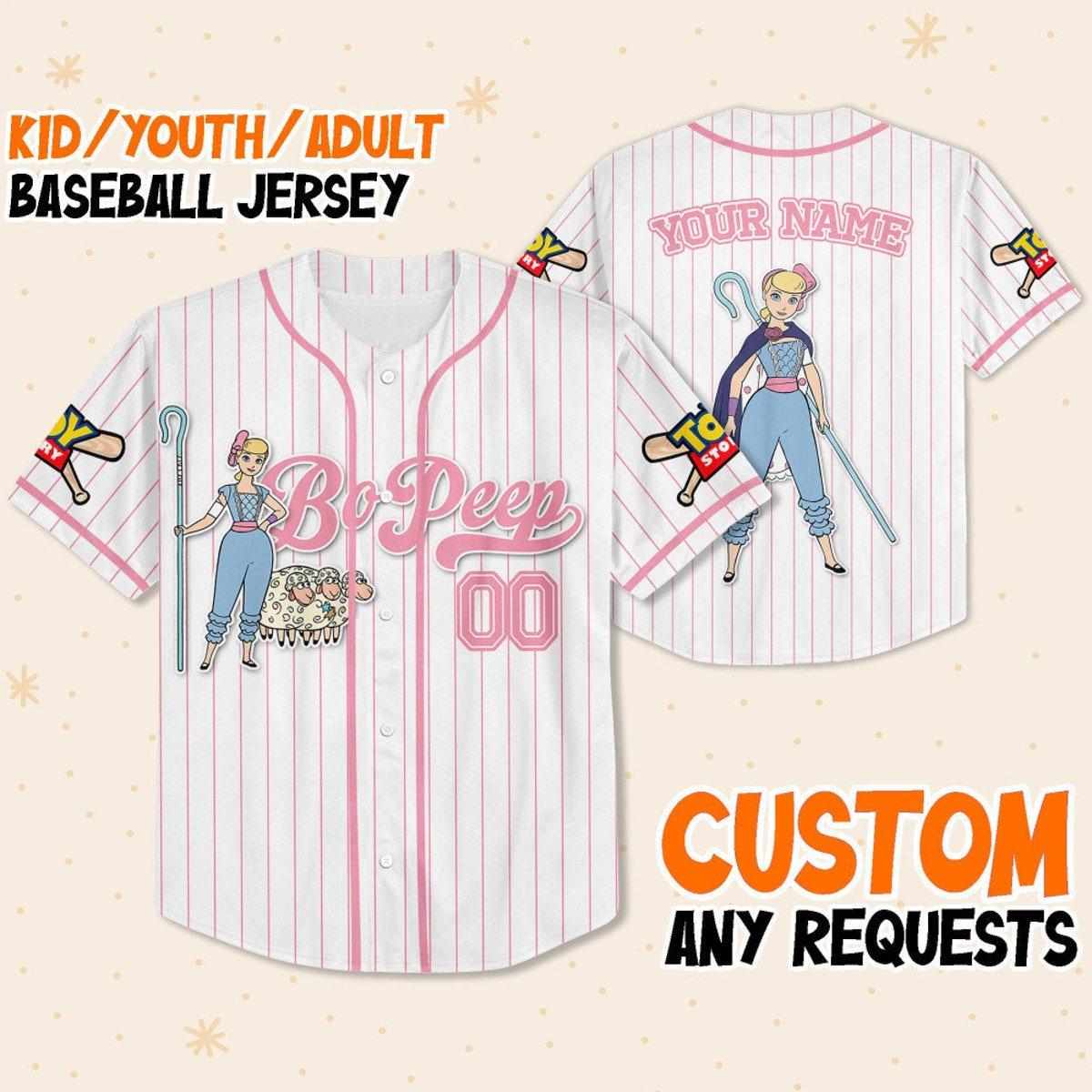 Custom Disney Toy Story Bo Peep Custom Name Baseball Jersey 1