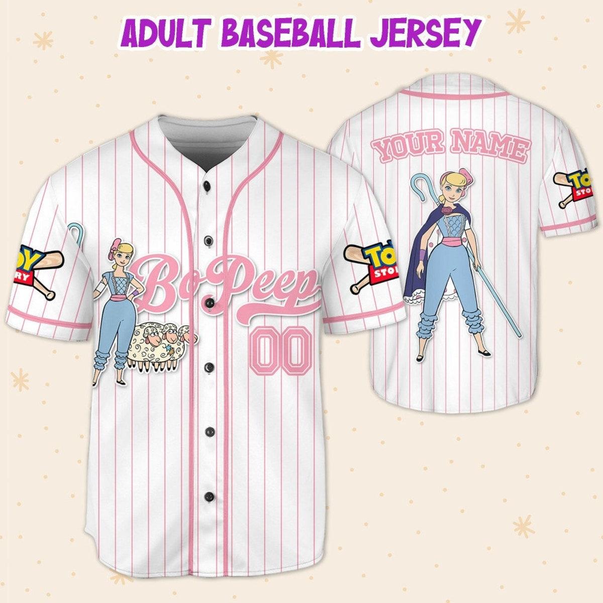 Custom Disney Toy Story Bo Peep Custom Name Baseball Jersey 5