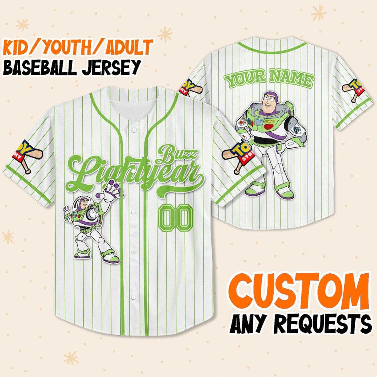 Custom Disney Toy Story Buzz Lightyear Baseball Jersey 1