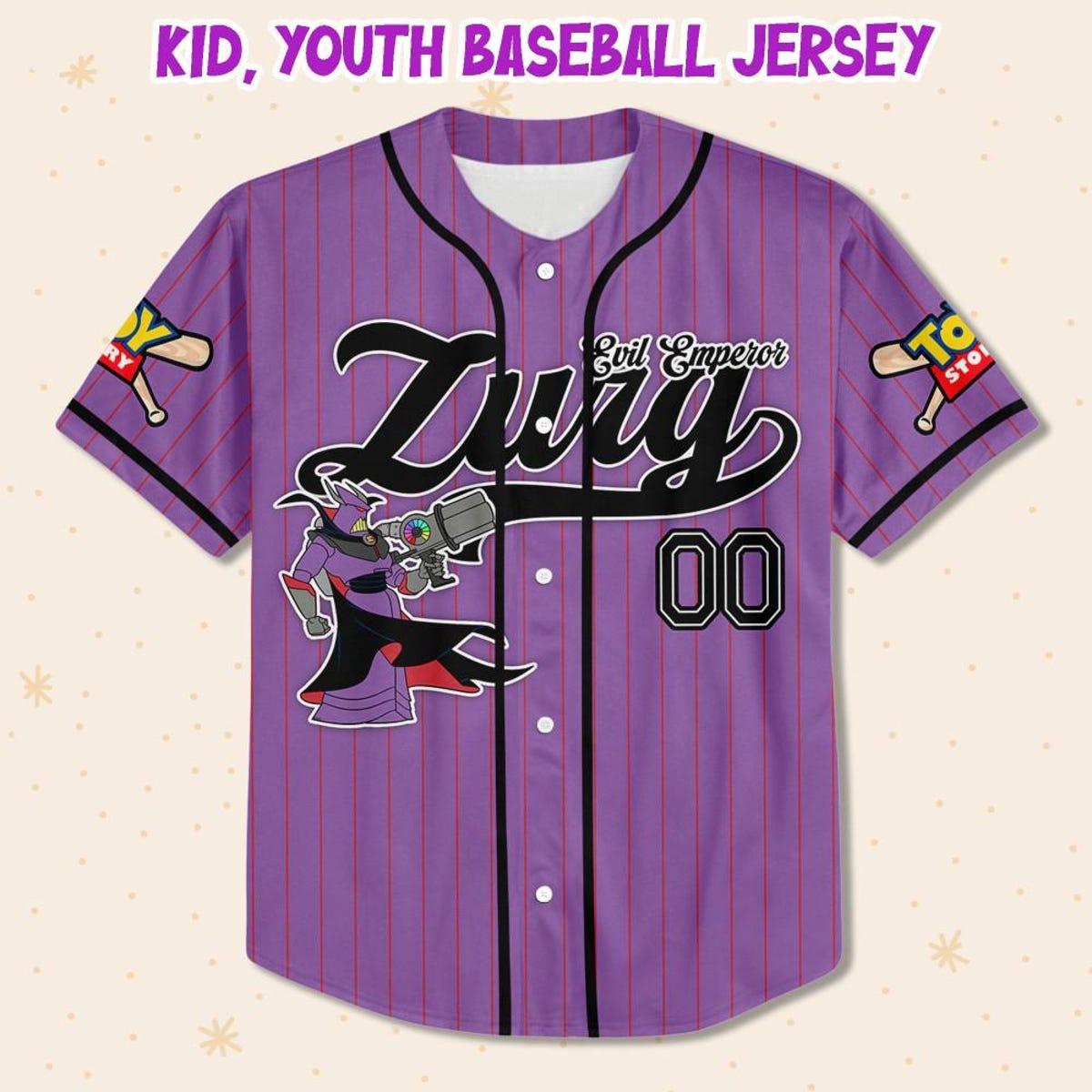 Custom Disney Toy Story Emperor Zurg Purple Simple Baseball Jersey 2