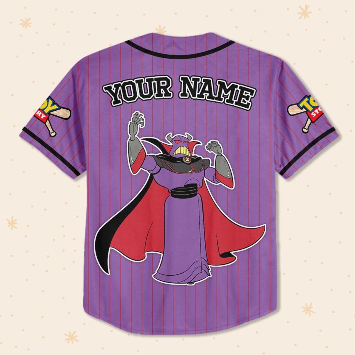 Custom Disney Toy Story Emperor Zurg Purple Simple Baseball Jersey 3