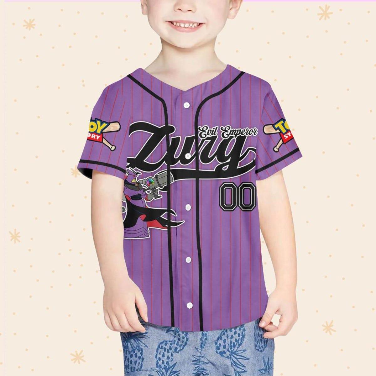 Custom Disney Toy Story Emperor Zurg Purple Simple Baseball Jersey 4