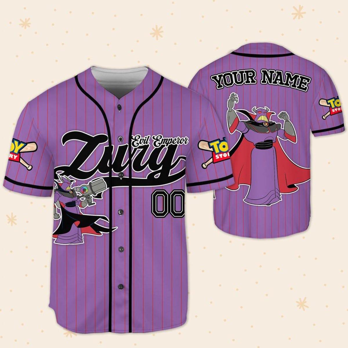 Custom Disney Toy Story Emperor Zurg Purple Simple Baseball Jersey 5