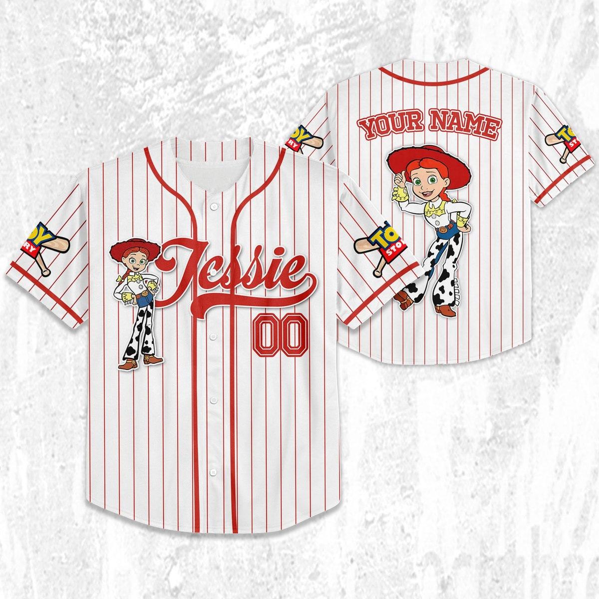 Custom Disney Toy Story Jessie Sheriff Woody Buzz Lightyear Baseball Jersey 2