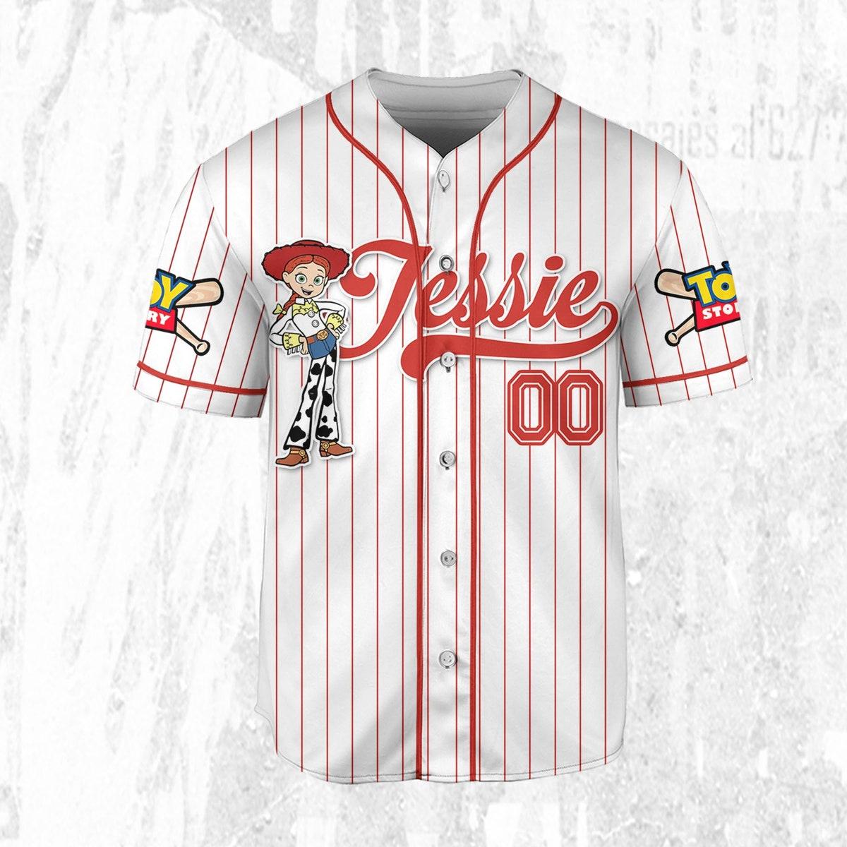 Custom Disney Toy Story Jessie Sheriff Woody Buzz Lightyear Baseball Jersey 3