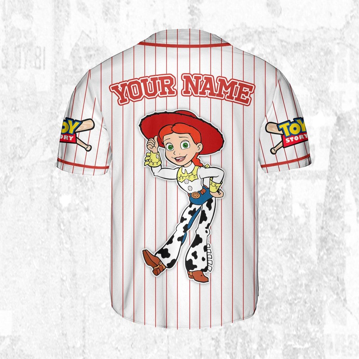 Custom Disney Toy Story Jessie Sheriff Woody Buzz Lightyear Baseball Jersey 4