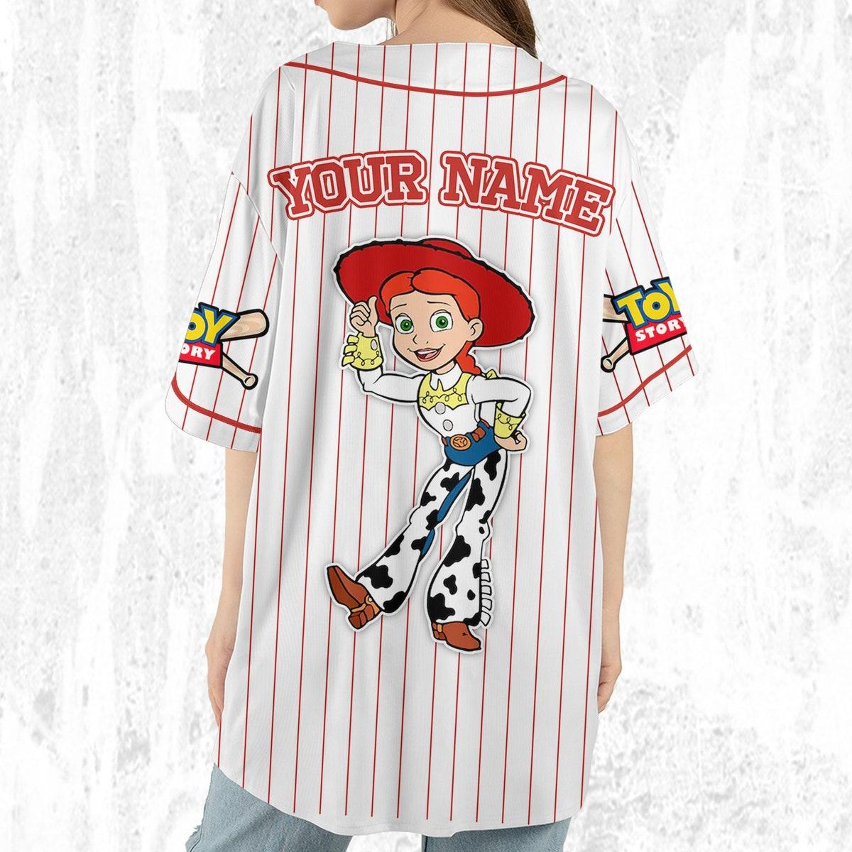 Custom Disney Toy Story Jessie Sheriff Woody Buzz Lightyear Baseball Jersey 6