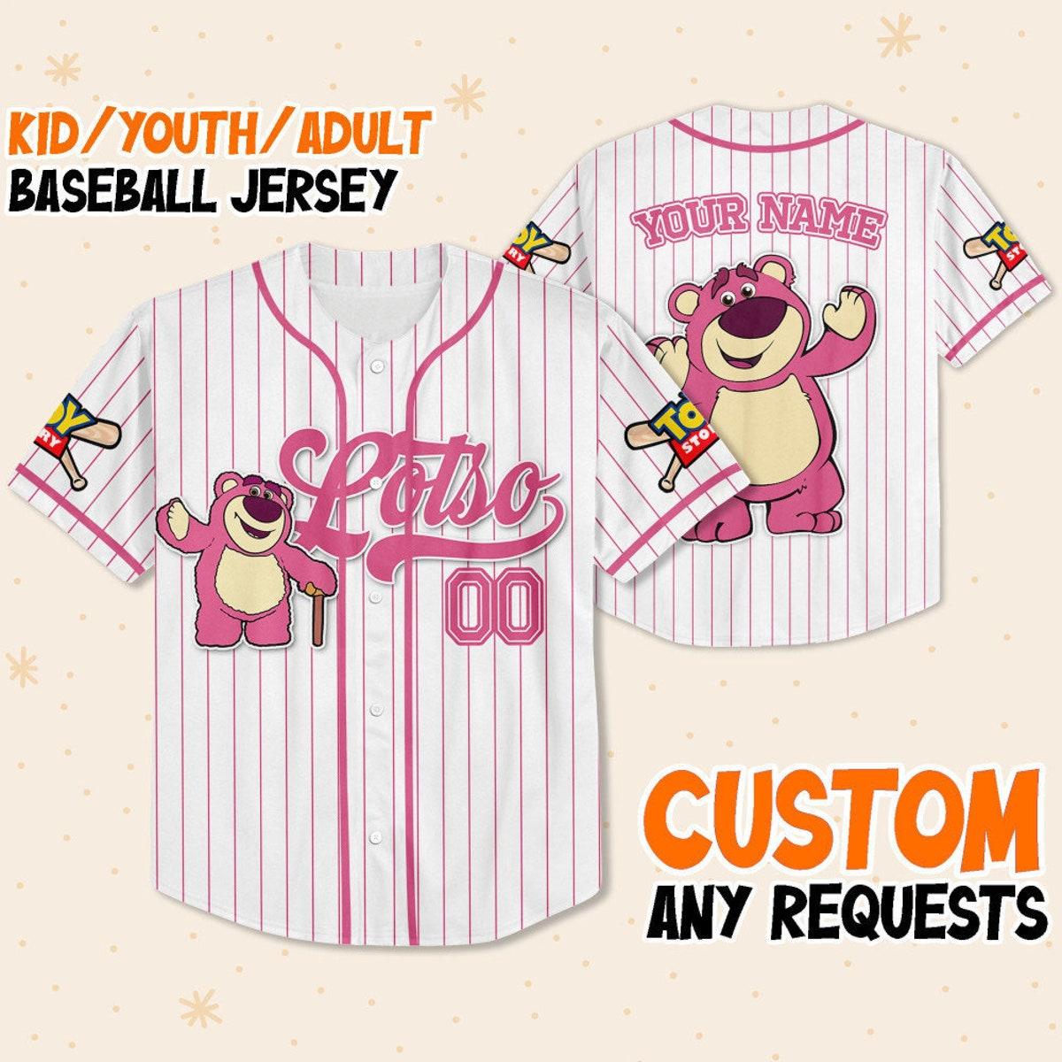 Custom Disney Toy Story Lotso Disney Baseball Jersey 1