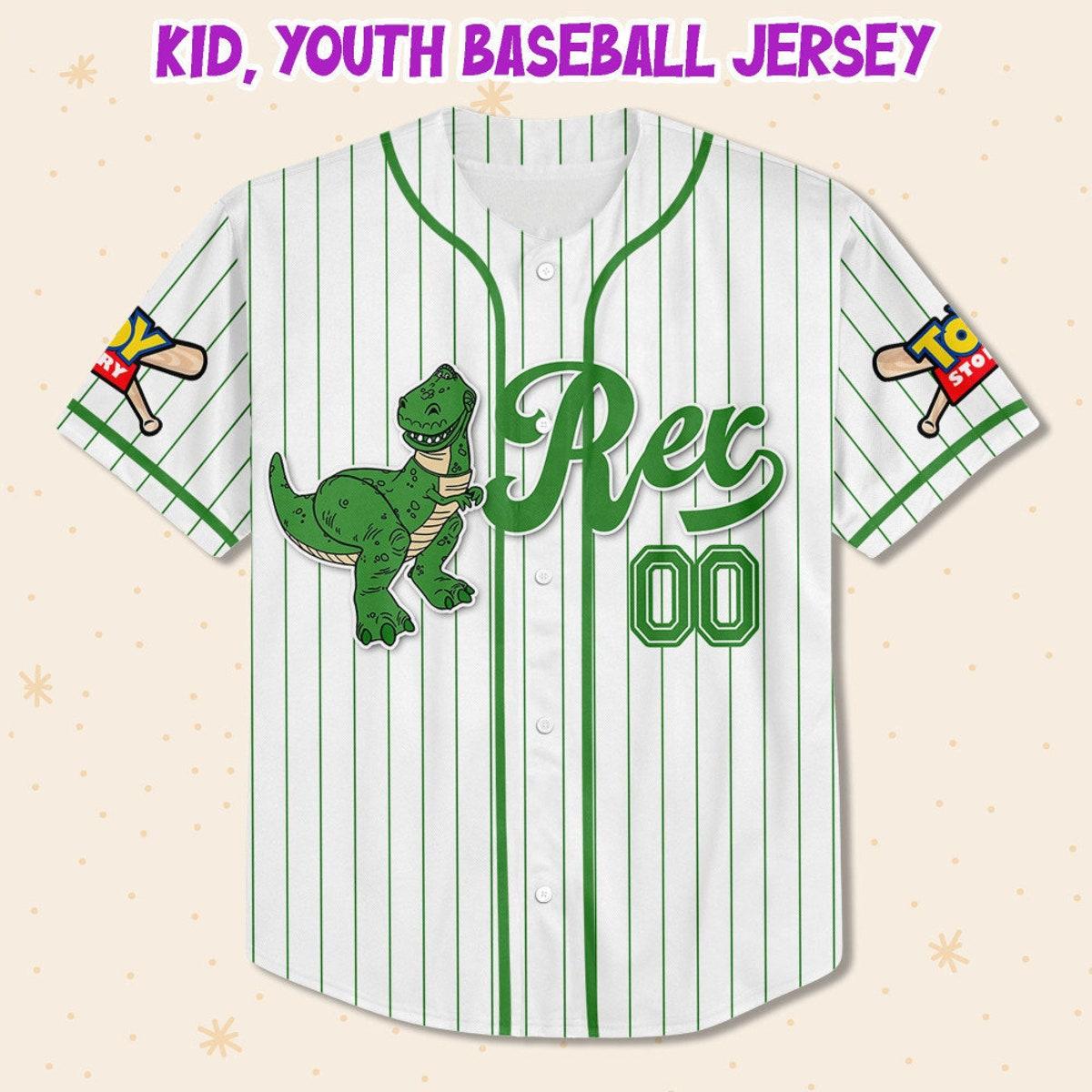 Custom Disney Toy Story Rex Baseball Jersey 2