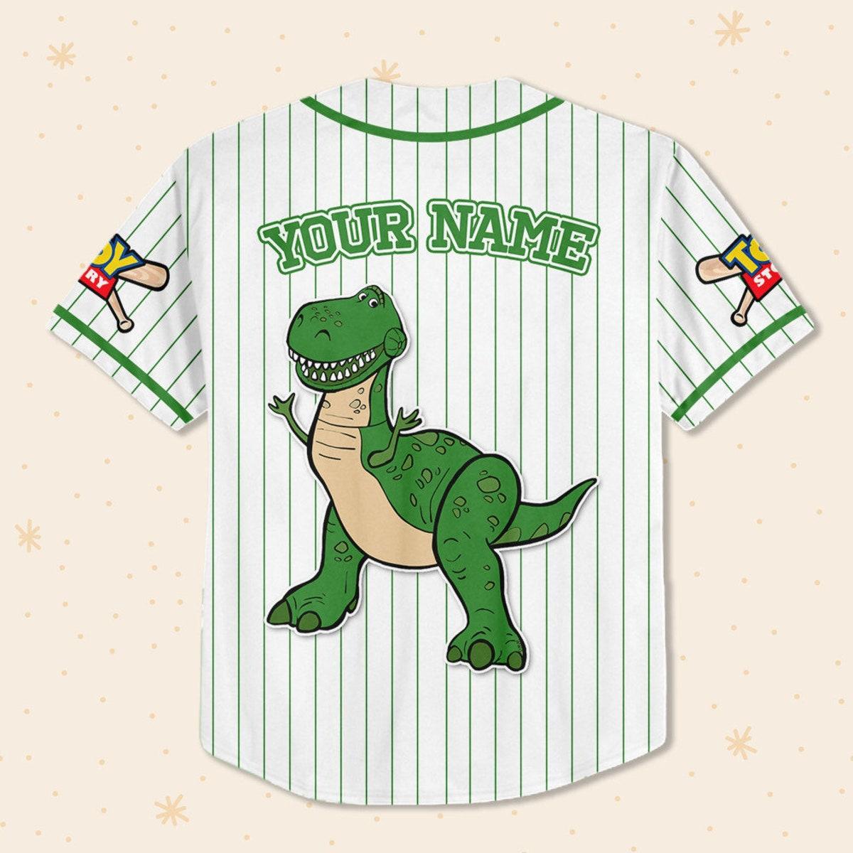 Custom Disney Toy Story Rex Baseball Jersey 3