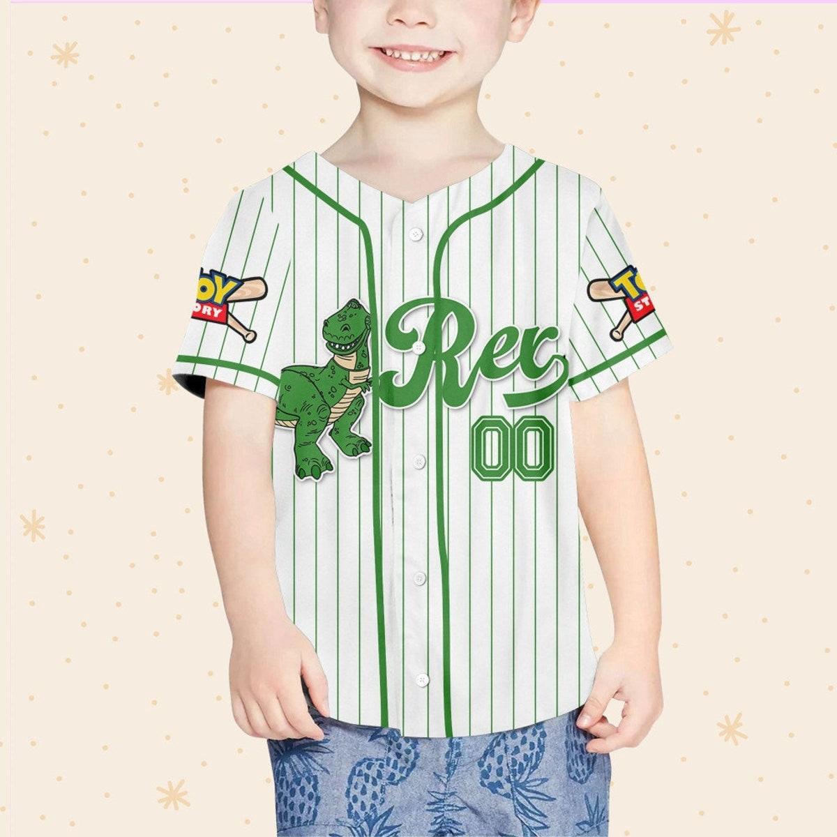 Custom Disney Toy Story Rex Baseball Jersey 4