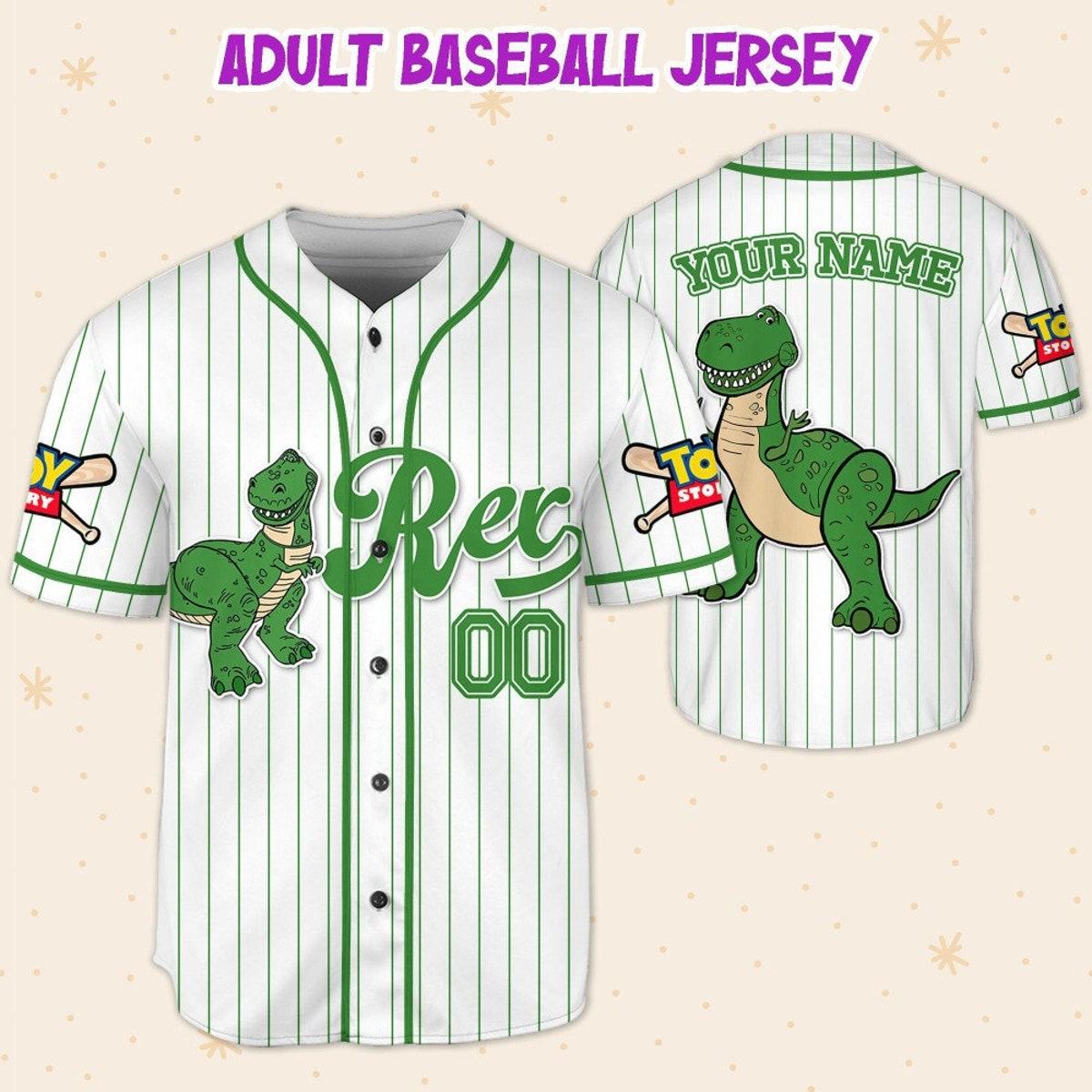 Custom Disney Toy Story Rex Baseball Jersey 5