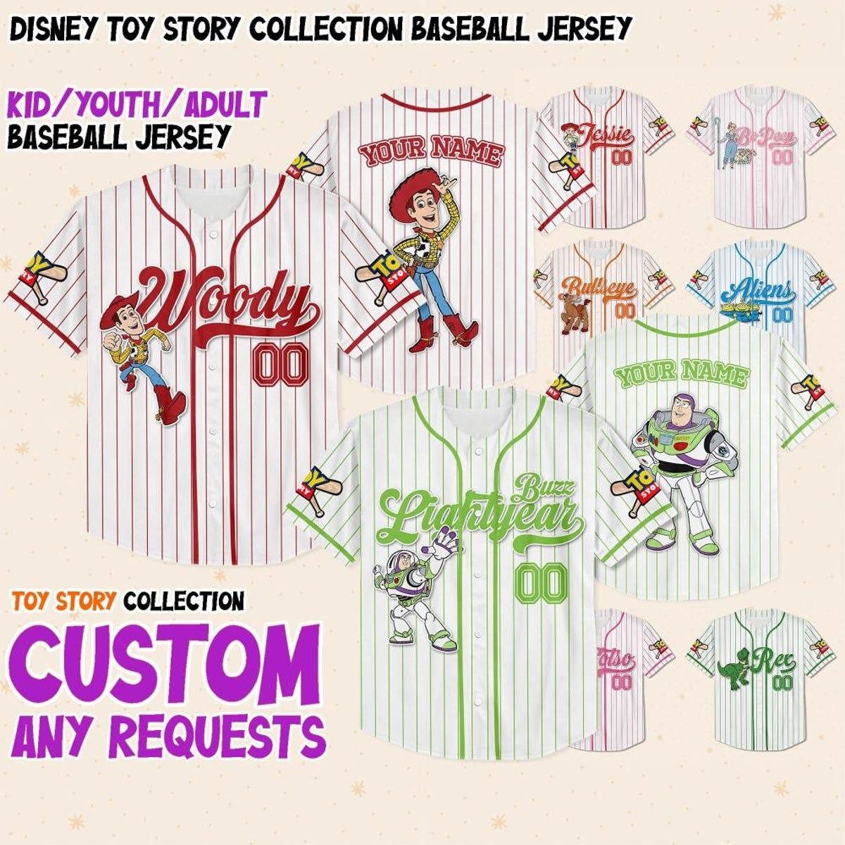 Custom Disney Toy Story Simple Collection Baseball Jersey 1